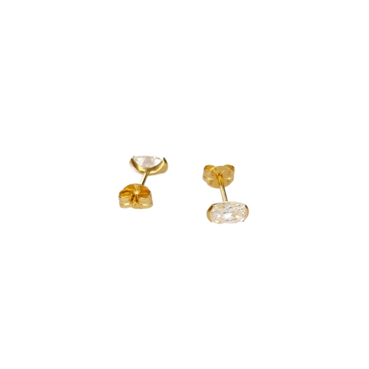 Whimsical Ellipse 9 Carat Gold Stud Earrings - O Jitte